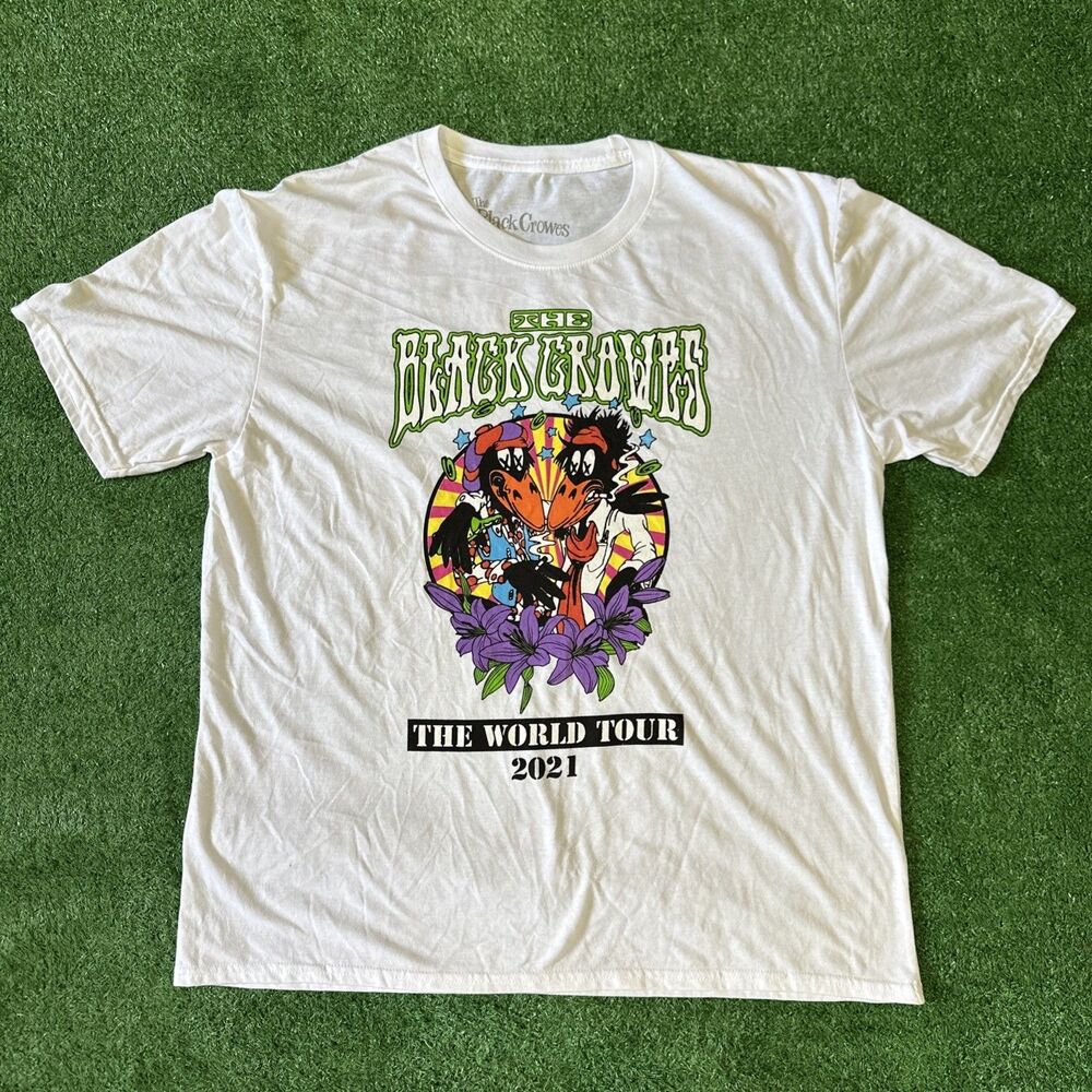 The Black Crowes 2021 Tour Shirt Men’s XL Double Sided White Rock Music